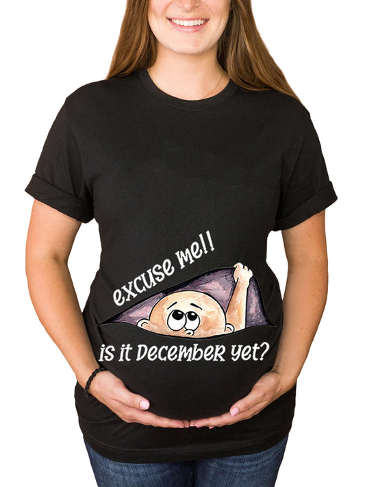 Customizable Months Baby Boy Peeking Bump Maternity Shirt