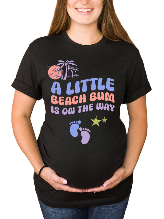 A Little Beach Bum Is On The Way Maternity Shirt
