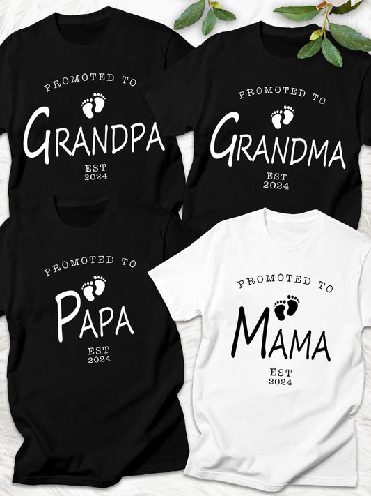 Promoted To Mama Announcement Family Matching Shirt